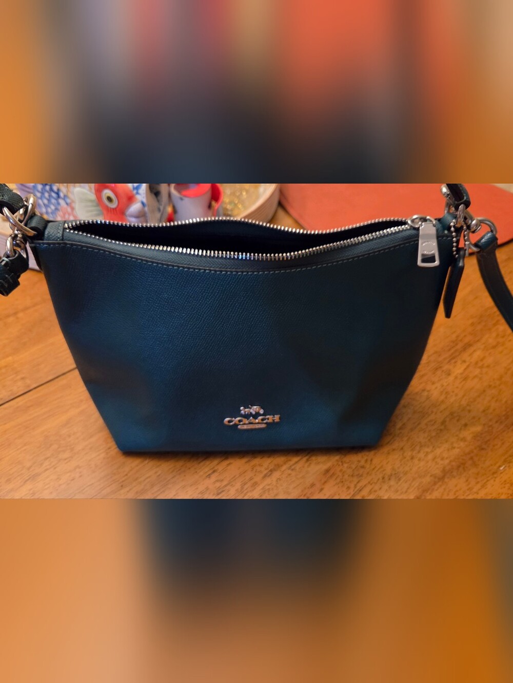 Coach Zip Top Crossbody in Emerald Like New